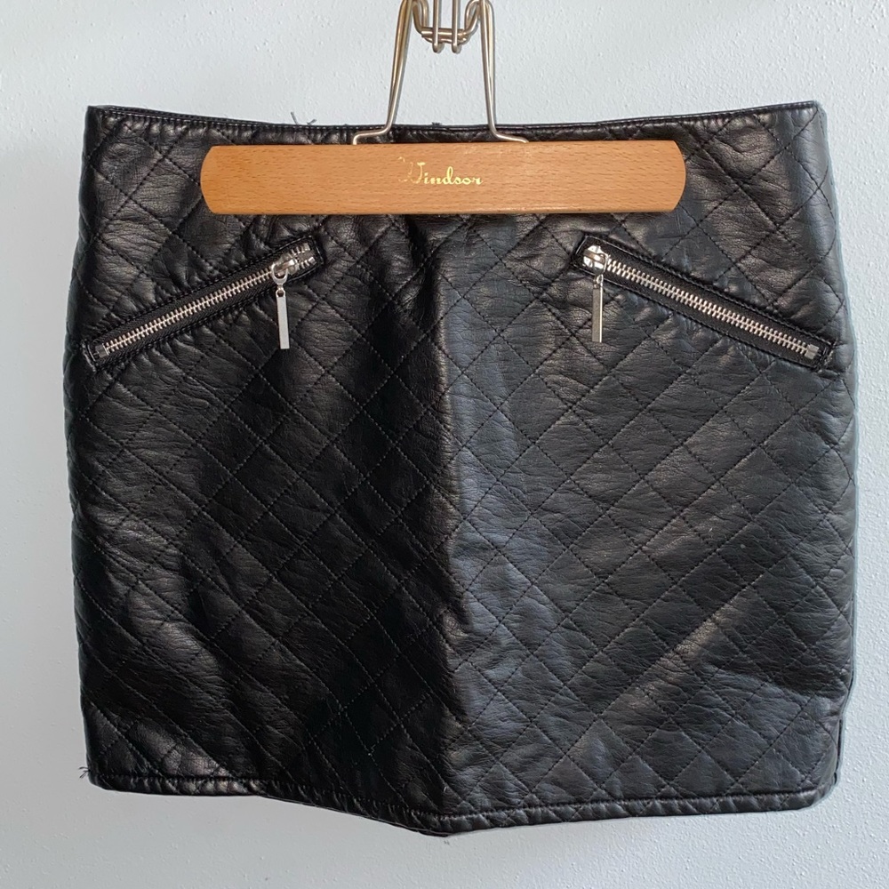Black leather skirt